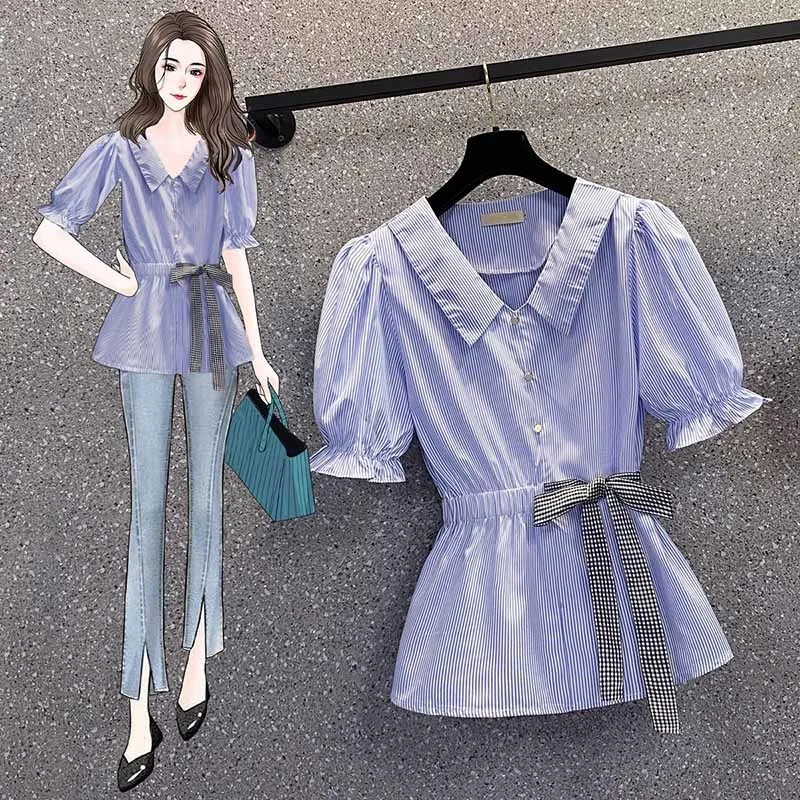 College style Long Sleeve Top Female Summer Fashion Plaid Shirts Woman Lace Up Casual Blouse For Women 4XL 100KG
College style Long Sleeve Top Female Summer Fashion Plaid Shirts Woman Lace Up Casual Blouse For Women 4XL 100KG