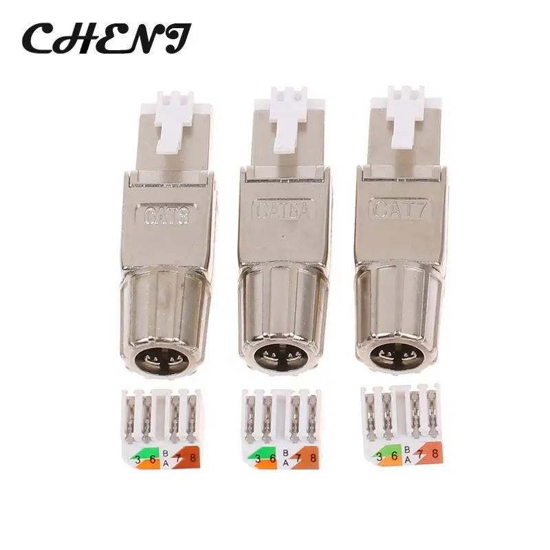 RJ45 Connector CAT8/7/6A Tool free Reusable Termination Plugs Shielded Ethernet Field Modular PLug
RJ45 Connector CAT8/7/6A Tool free Reusable Termination Plugs Shielded Ethernet Field Modular PLug