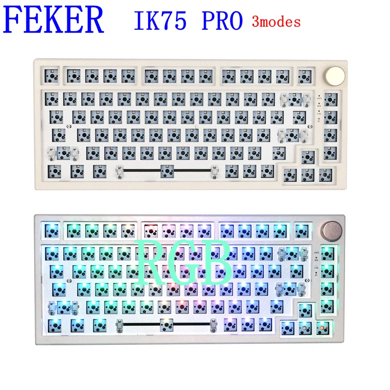 FEKER IK75 Pro 75% Mechanical Keyboard DIY Kit Bluetooth/2.4G Wireless USB Interface Connection Hot Swap RGB Dial Knob Keyboard
FEKER IK75 Pro 75% Mechanical Keyboard DIY Kit Bluetooth/2.4G Wireless USB Interface Connection Hot Swap RGB Dial Knob Keyboard