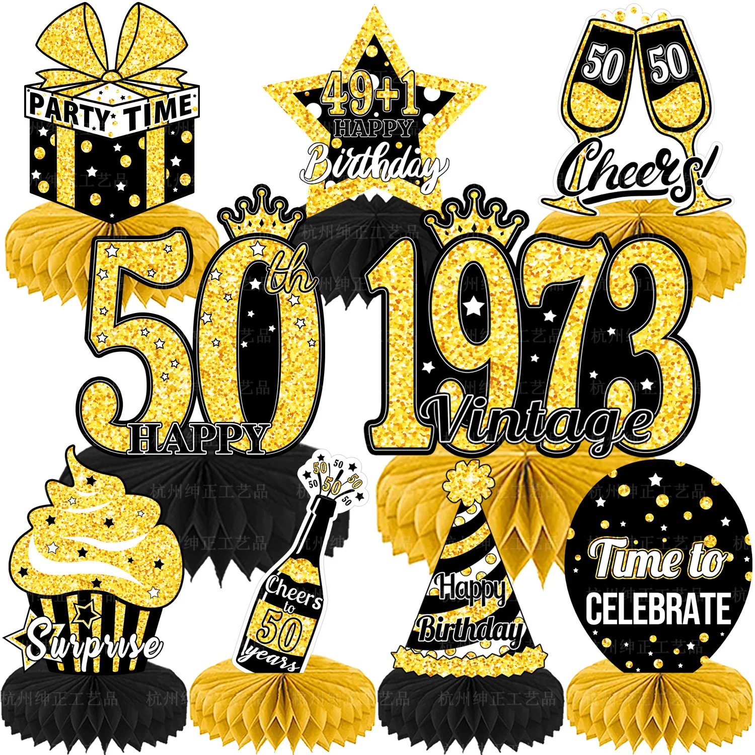 Black Gold 50 Year Old Birthday Party Decor Cheer 18th 30th 40th 50th 60th Birthday Party Honeycomb Paper Fan Tabletop Ornaments
Black Gold 50 Year Old Birthday Party Decor Cheer 18th 30th 40th 50th 60th Birthday Party Honeycomb Paper Fan Tabletop Ornaments