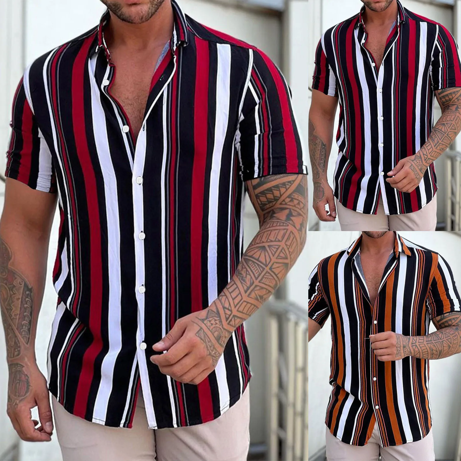Men Short Sleeve Spring Summer Casual Printed Shirts Fashion Top Blouse Shirts Mens Big Tall Shirts
Men Short Sleeve Spring Summer Casual Printed Shirts Fashion Top Blouse Shirts Mens Big Tall Shirts