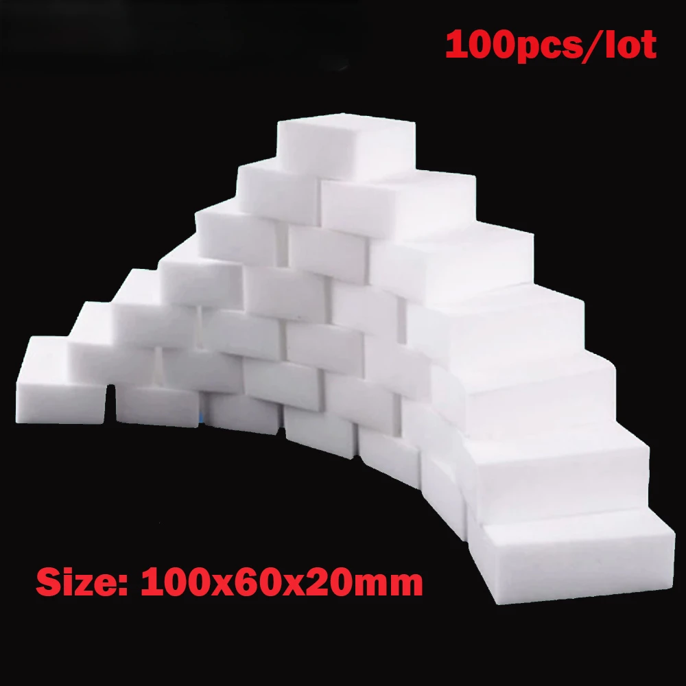 100 Pcs/lot Melamine Sponge Magic Sponge Eraser Cleaner Cleaning Sponge for Kitchen Bathroom Cleaning Tools 100*60*20mm
100 Pcs/lot Melamine Sponge Magic Sponge Eraser Cleaner Cleaning Sponge for Kitchen Bathroom Cleaning Tools 100*60*20mm