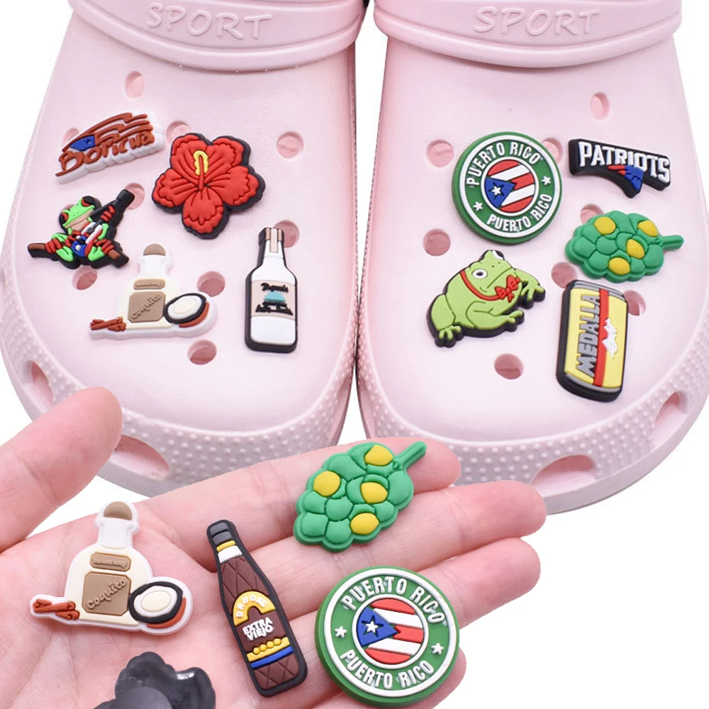 

Wholesale 1pcs PVC Shoe Charms for Crocs Mexican Accessories Men Badge Women Clogs Buckle Kids Pin Decoration Jeans Wristbands