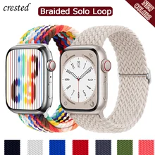 Braided Solo Loop For Apple watch band 40mm 44mm 38mm 45mm 49mm 41mm Elastic Nylon bracelet iWatch series 8 3 se 6 7 Ultra strap