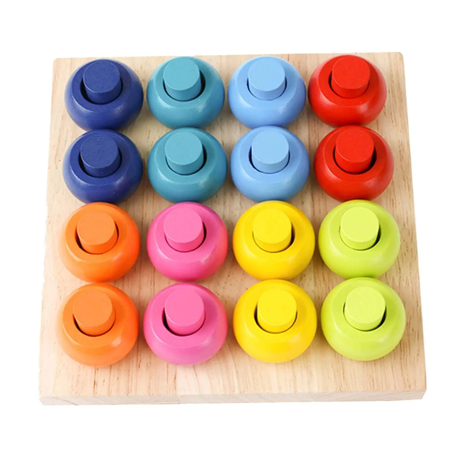 

Pegs rings Stacker Wood Blocks Sorting Puzzle Sorter Stacker Learning Counting Toys Puzzle Wooden Stacking Peg Board for Baby