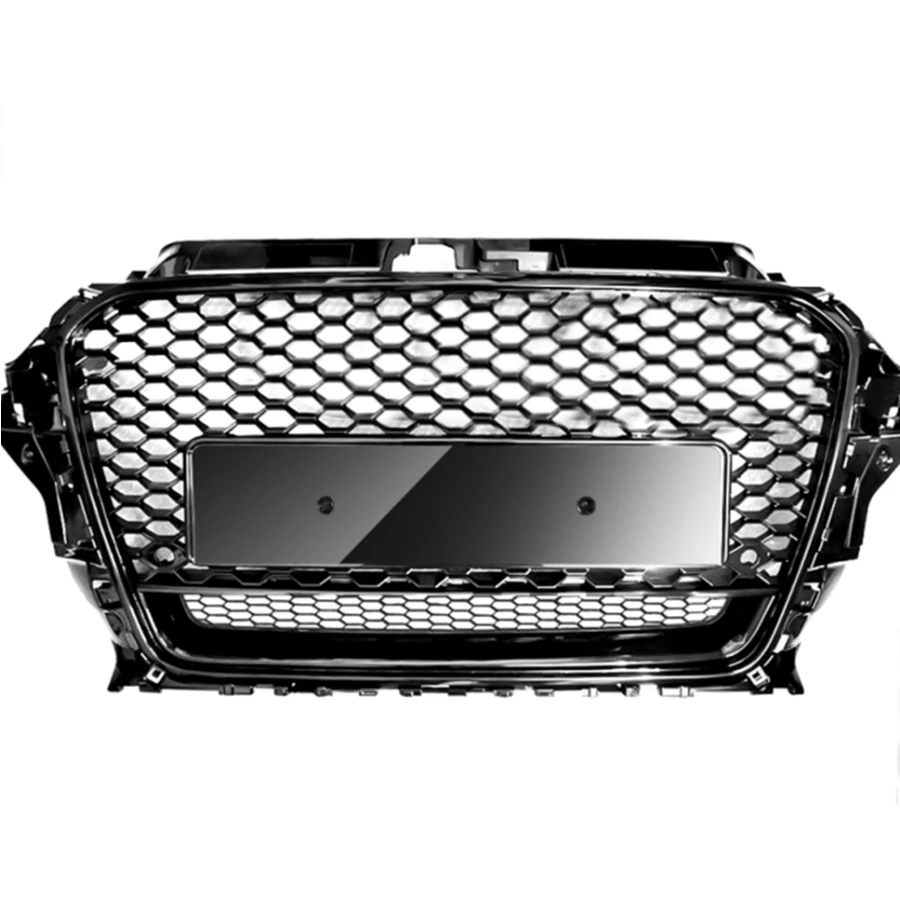 

Сетка для автомобильного гриля глянцевая черная для Audi A3/S3 8V 2014 2015 2016 RS3 Quattro стиль Шестигранная сетка передний бампер капот решетка Быстрая доставка