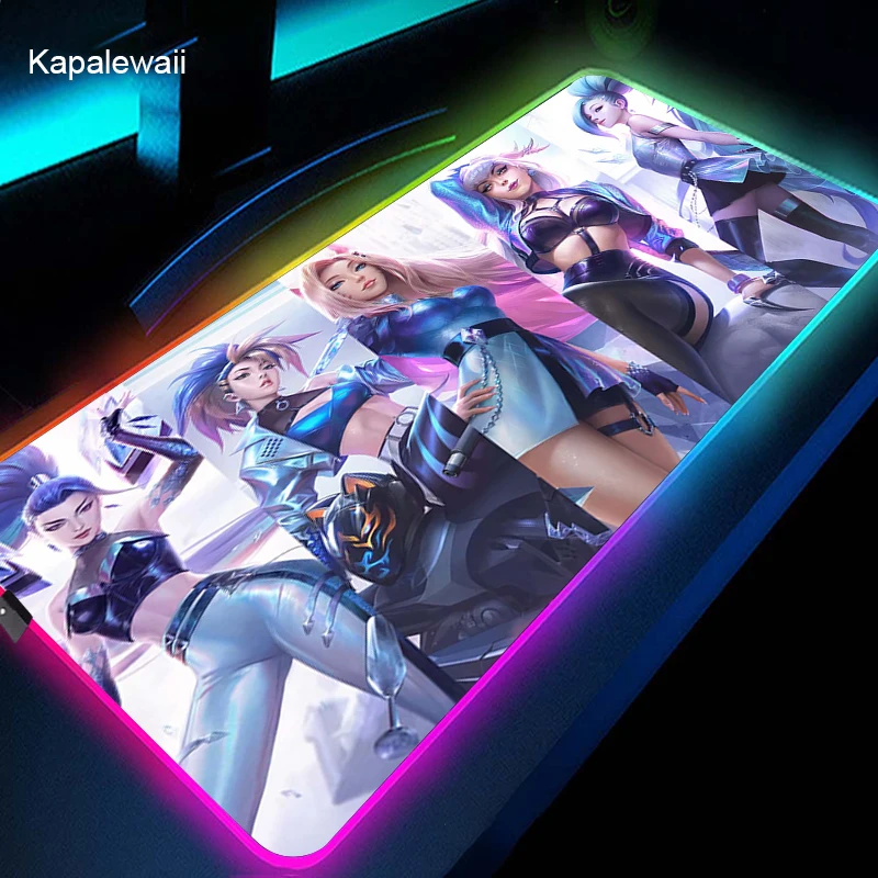 Mouse Pad RGB League of Legends Kda Gaming Accessories Computer 900x400 Mousepad Gamer Rubber Carpet With Backlit Play Desk Mat
Mouse Pad RGB League of Legends Kda Gaming Accessories Computer 900x400 Mousepad Gamer Rubber Carpet With Backlit Play Desk Mat
