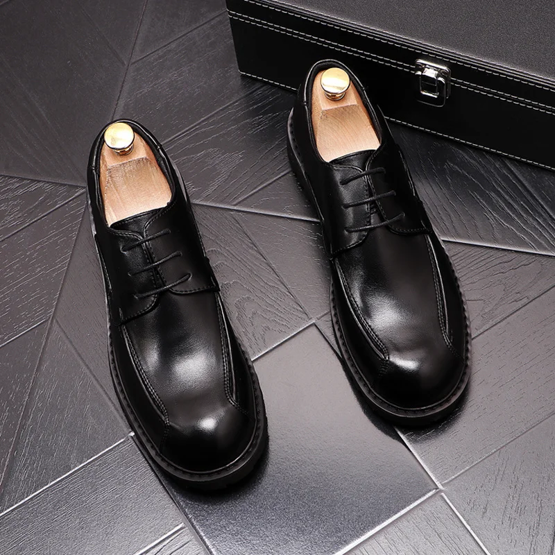 Large head leather shoes men's fashion lace up casual shoes British round head men's shoes black lace up high shoes men's single
Large head leather shoes men's fashion lace up casual shoes British round head men's shoes black lace up high shoes men's single