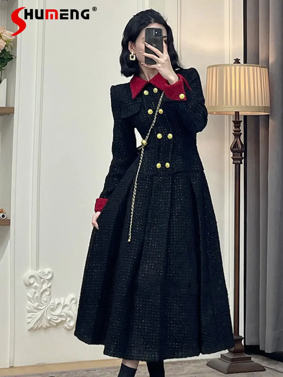 French Fashion Elegant Hepburn Style Pleated Short Dress Women 2023 Spring New Trendy Contrast Color Double Breasted Long Dress
French Fashion Elegant Hepburn Style Pleated Short Dress Women 2023 Spring New Trendy Contrast Color Double Breasted Long Dress