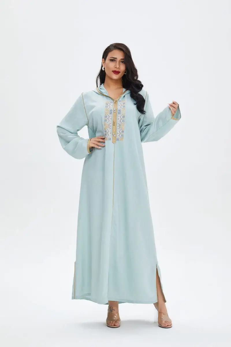 Women Kaftan Dubai Fashion Leisure Embroidery Long skirt Musulman Caftan Marocain Islamic Clothing Nightdress Hot selling
Women Kaftan Dubai Fashion Leisure Embroidery Long skirt Musulman Caftan Marocain Islamic Clothing Nightdress Hot selling
