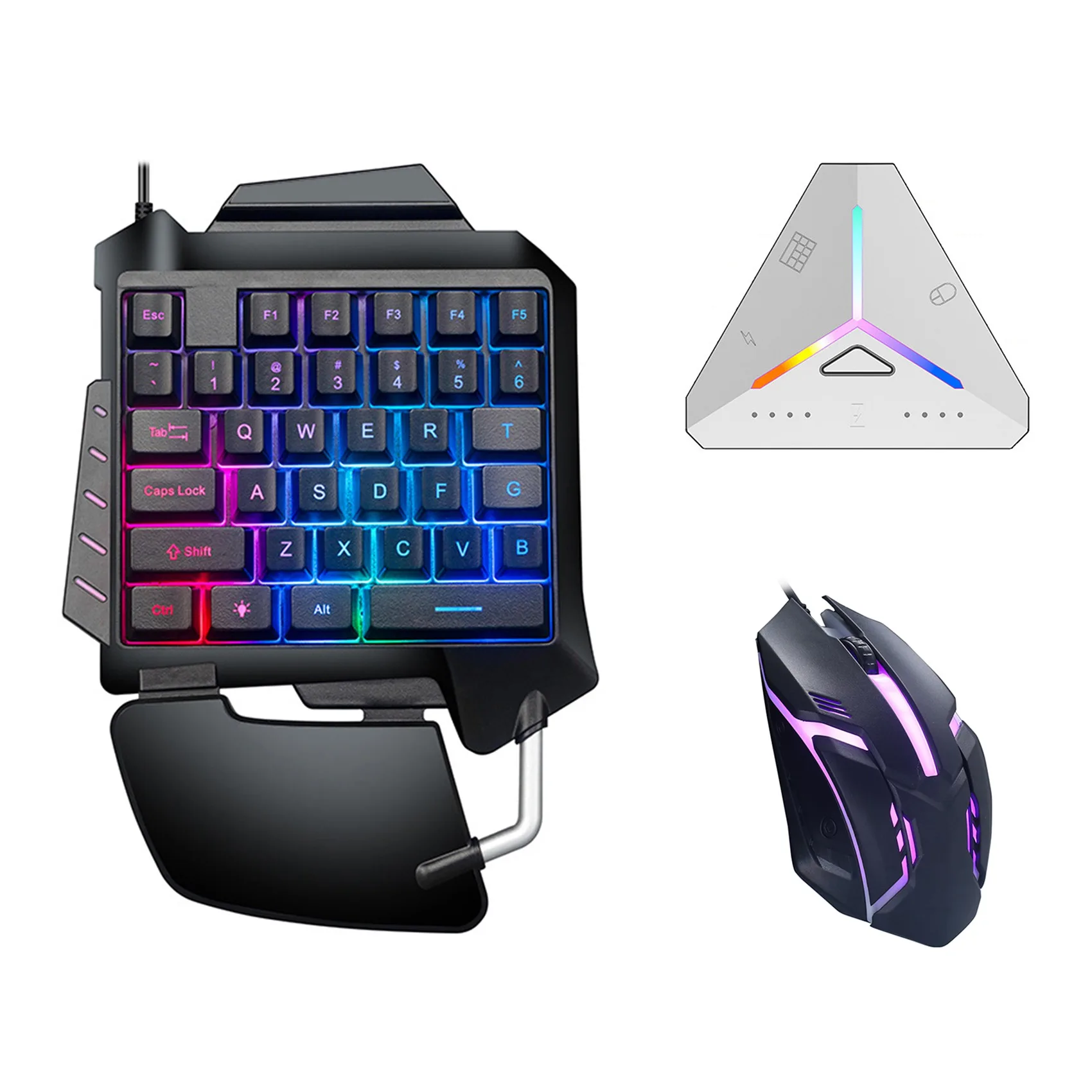 M3 Mouse and Keyboard Converter+Gaming Mouse+Gaming Keyboard Bluetooth 5.0 Auxiliary Controller for PUBG Mobile Game(B)
M3 Mouse and Keyboard Converter+Gaming Mouse+Gaming Keyboard Bluetooth 5.0 Auxiliary Controller for PUBG Mobile Game(B)
