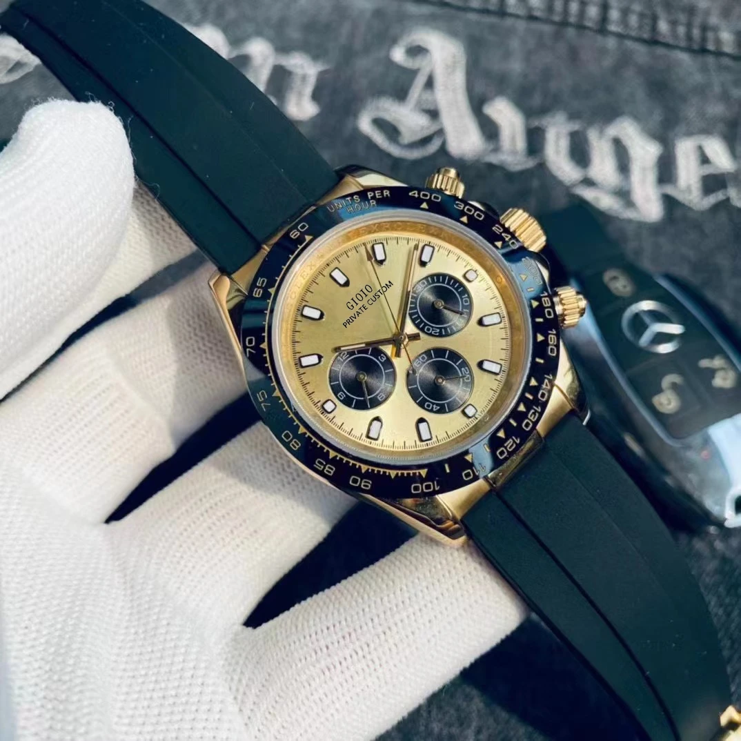 Luxury Mens Automatic Mechanical Watch Stainless Steel Sapphire Yellow Gold Black Ceramic Bezel Rubber Strap
Luxury Mens Automatic Mechanical Watch Stainless Steel Sapphire Yellow Gold Black Ceramic Bezel Rubber Strap
