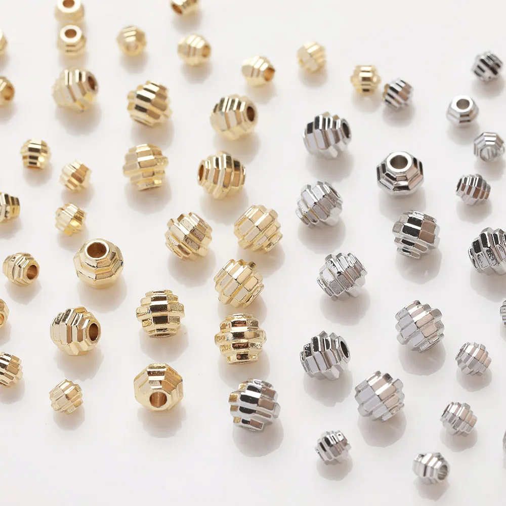 

30PCS Dainty Brass Irregular Beads Spacer Bead for Jewelry Making Bracelet Necklace Findings DIY 14k Gold Plated Accessory