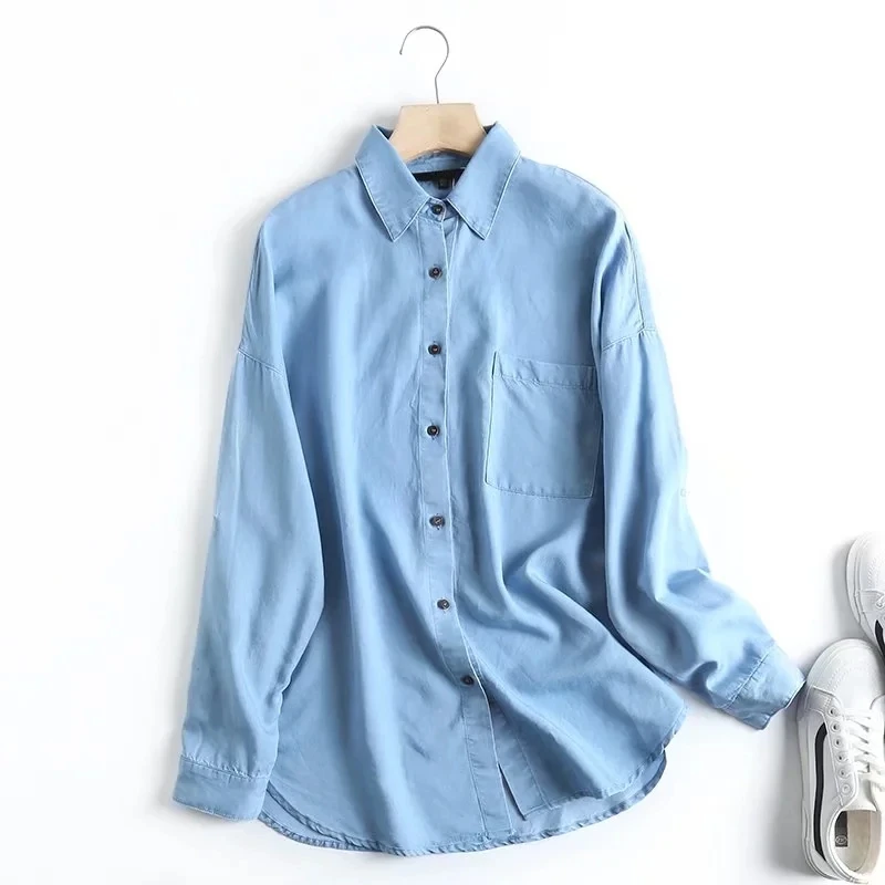 Maxdutti Loose Sky Blue Pockets Oversize boyfriend Denim Blouse Women England Style Indie Folk Retro Wshed Denim Shirt
Maxdutti Loose Sky Blue Pockets Oversize boyfriend Denim Blouse Women England Style Indie Folk Retro Wshed Denim Shirt