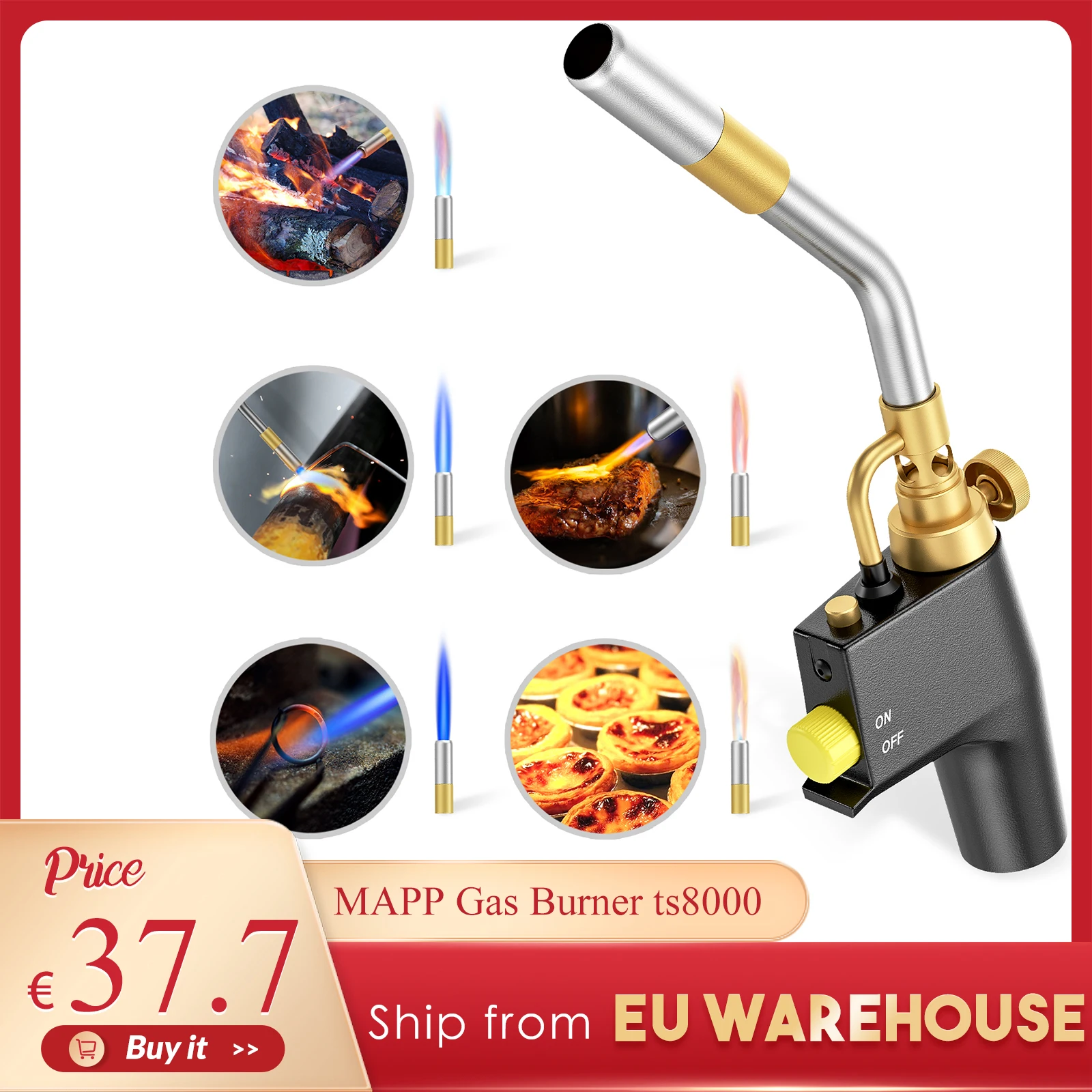 

MAPP Gas Burner ts8000 Propane Welding Torches Plumbing Blow Torch Soldering Tool Metal Flame Gun Brazing Welding Fire burner