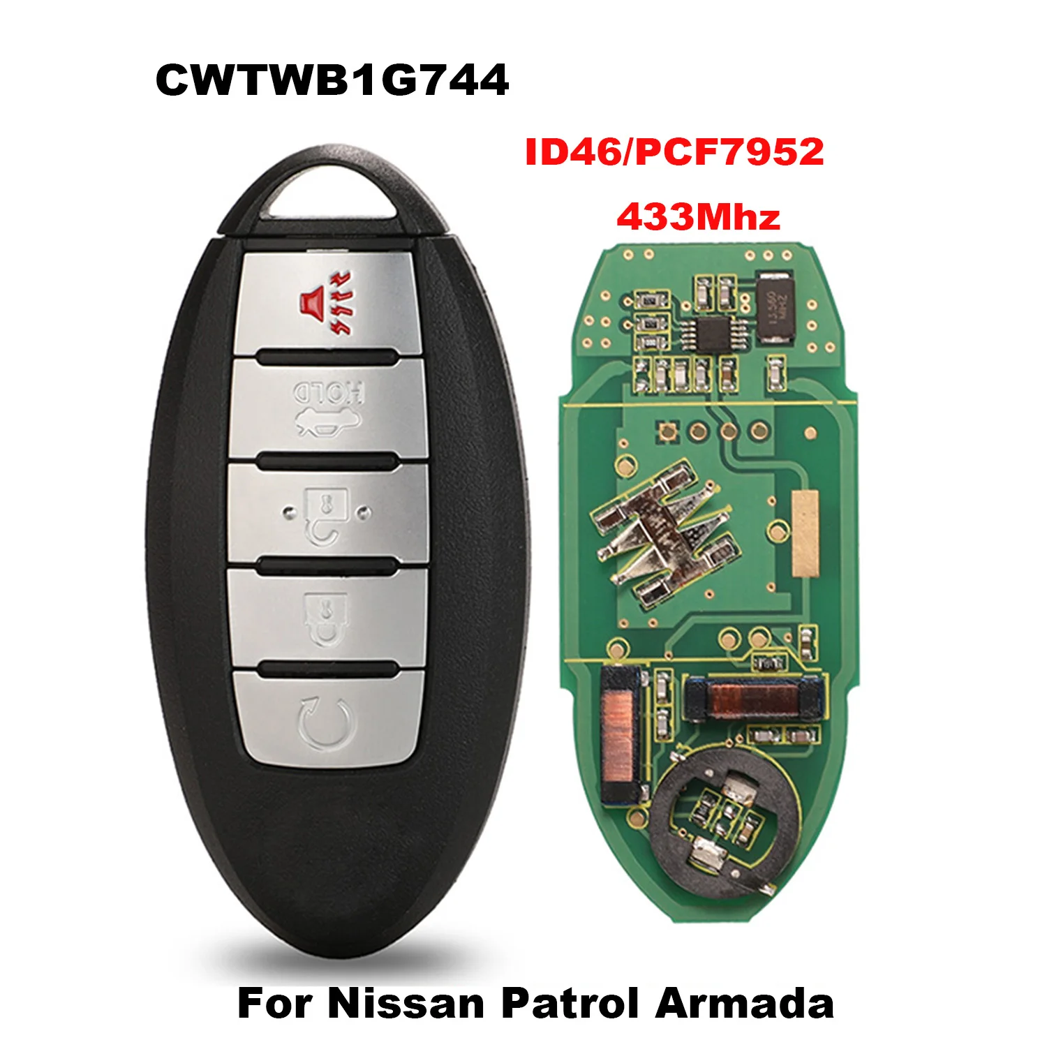 Jingyuqin CWTWB1G744 БЕСКЛЮЧЕВОЙ для Nissan патруль Армада 5 кнопок 433 МГц ID46 Pcf7952 чип умная фотография
Jingyuqin CWTWB1G744 БЕСКЛЮЧЕВОЙ для Nissan патруль Армада 5 кнопок 433 МГц ID46 Pcf7952 чип умная фотография