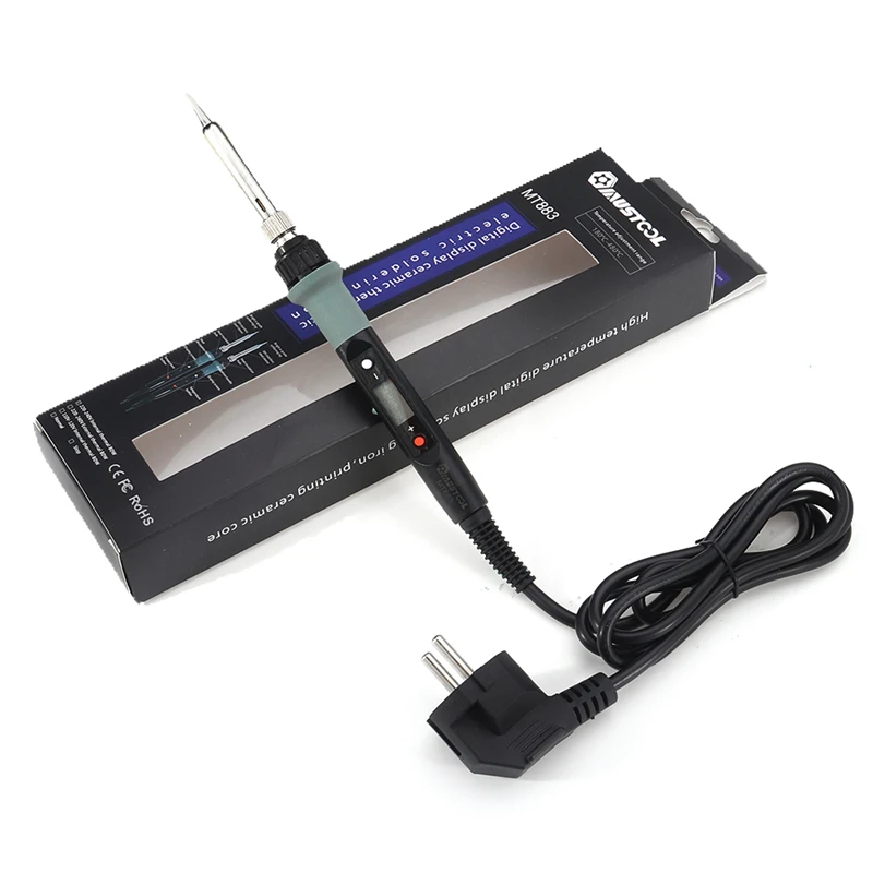 MT883 80W Electric Solder Iron Station Adjustable Temperature 180-480 C/392-896 F Auto Sleeping 110V/220V EU/US/UK Plug
MT883 80W Electric Solder Iron Station Adjustable Temperature 180-480 C/392-896 F Auto Sleeping 110V/220V EU/US/UK Plug