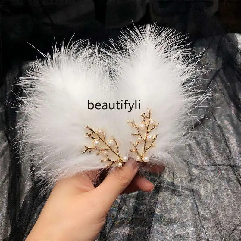 yj Feather Headwear Hairpin Super Fairy Fur Side Clip Girl Japanese Cute Ancient Style Han Chinese Clothing Hair Accessories
yj Feather Headwear Hairpin Super Fairy Fur Side Clip Girl Japanese Cute Ancient Style Han Chinese Clothing Hair Accessories