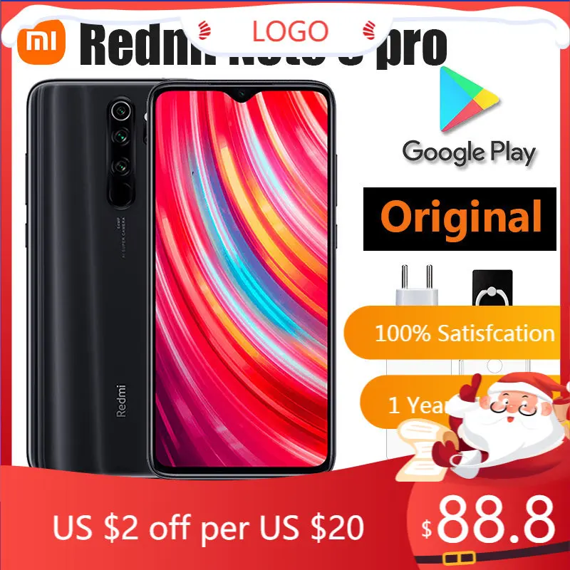 Xiaomi Redmi Note 8 Pro Smartphone, Android Cell Phones Global ROM Version Mobil Phone Dual SIM Cellphone
Xiaomi Redmi Note 8 Pro Smartphone, Android Cell Phones Global ROM Version Mobil Phone Dual SIM Cellphone