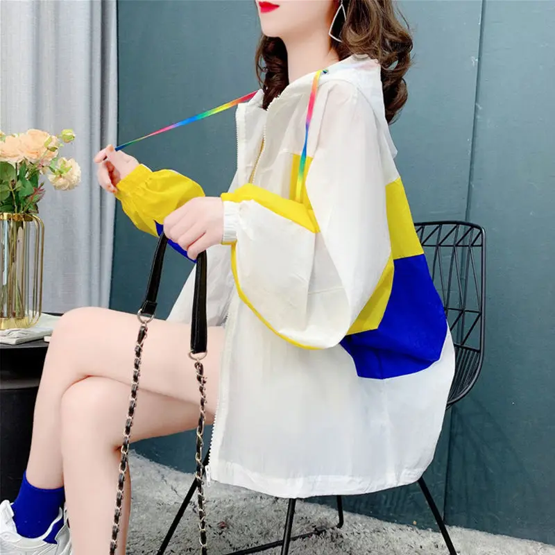 Loose Summer Thin Coat Women's Sun Protection Clothing 2023 New Fashion Hooded Breathable Wild Jacket Female Outerwear Q418
Loose Summer Thin Coat Women's Sun Protection Clothing 2023 New Fashion Hooded Breathable Wild Jacket Female Outerwear Q418