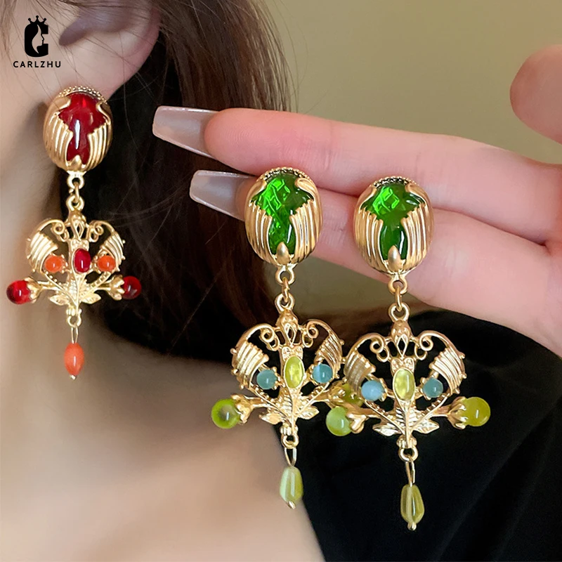 Genuine Gold Plated Medieval Retro Opal Stone Pattern Love Heart Drop Earrings for Women Design Sense Vintage Party Jewelry
Genuine Gold Plated Medieval Retro Opal Stone Pattern Love Heart Drop Earrings for Women Design Sense Vintage Party Jewelry
