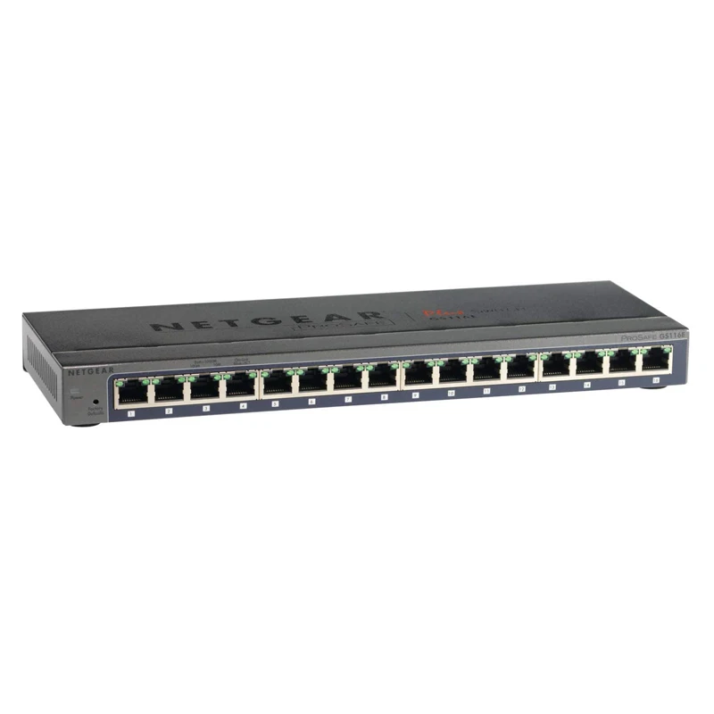 NETGEAR GS116E 16-Port Gigabit Ethernet Smart Managed Plus Switch, Desktop, and ProSAFE Limited Lifetime Protection
NETGEAR GS116E 16-Port Gigabit Ethernet Smart Managed Plus Switch, Desktop, and ProSAFE Limited Lifetime Protection