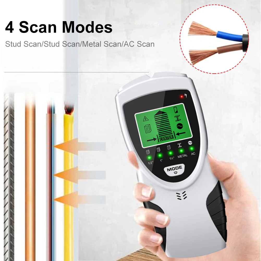 Stud Finder Wall Scanner 5In1 Electronic Stud Sensor Locator For Wood Beams AC Wires Metal Detection Wire Warning Wall Detector
Stud Finder Wall Scanner 5In1 Electronic Stud Sensor Locator For Wood Beams AC Wires Metal Detection Wire Warning Wall Detector