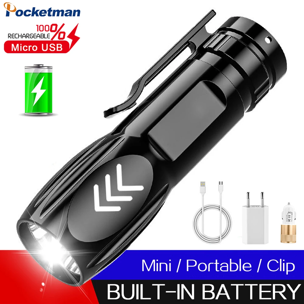 Rechargeable Mini LED Flashlight Super Bright Torch Lanterna ABS Lightweight Material Flashlight Best for Camping Light
Rechargeable Mini LED Flashlight Super Bright Torch Lanterna ABS Lightweight Material Flashlight Best for Camping Light