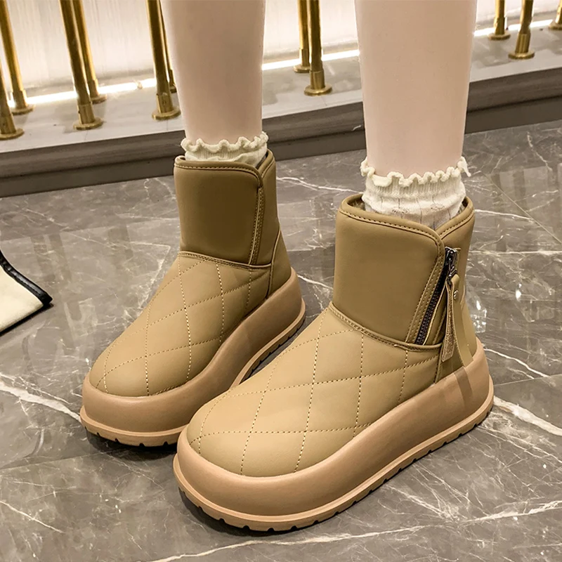 Ankle Women Warm Flats Platform Snow Boots Walking Fad Mujer Cozy Shoes Winter 2024 New Short Plush Casual Designer Botas Mujer
Ankle Women Warm Flats Platform Snow Boots Walking Fad Mujer Cozy Shoes Winter 2024 New Short Plush Casual Designer Botas Mujer
