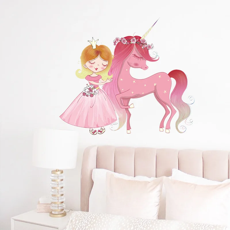 Cartoon Princess Unicorn Wall Stickers Vinyl Decorative Wall Decals Nursery Mural Poster Baby Girl Bedroom Decoration
Cartoon Princess Unicorn Wall Stickers Vinyl Decorative Wall Decals Nursery Mural Poster Baby Girl Bedroom Decoration