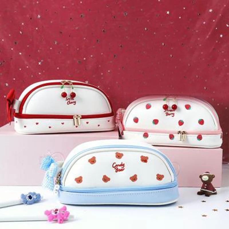 Korean Bowknot Double Layer Pencil Case Cartoon Printed PU Leather Pen Pouches Stationery Storage Bag Cosmetic Holder
Korean Bowknot Double Layer Pencil Case Cartoon Printed PU Leather Pen Pouches Stationery Storage Bag Cosmetic Holder