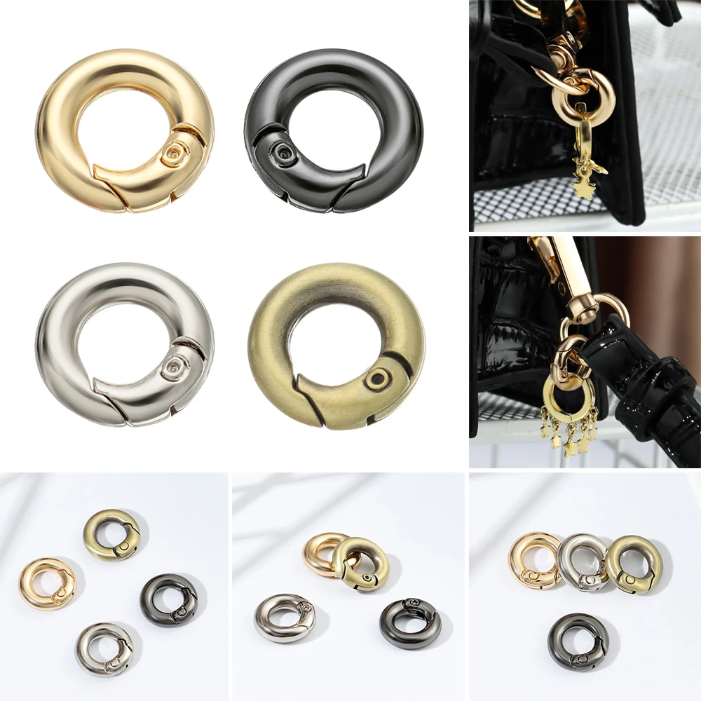 Black gold silver Round Push Trigger Carabiner Purses Handbags Snap Clasp Clip Bag Belt Buckle Spring O-Ring Buckles
Black gold silver Round Push Trigger Carabiner Purses Handbags Snap Clasp Clip Bag Belt Buckle Spring O-Ring Buckles