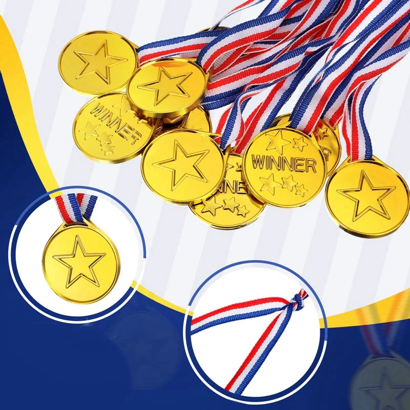 100 Pieces Kids Plastic Winner Medals Gold Winner Award Medals For Olympic Style,Party Decorations And Awards
100 Pieces Kids Plastic Winner Medals Gold Winner Award Medals For Olympic Style,Party Decorations And Awards