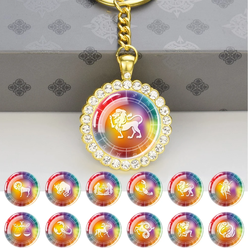 Constellation Keychain For Girls Shiny Rhinestone Pendant Key Chains Zodiac Sign Glass Cabochon Jewelry Keychains Cute Gift
Constellation Keychain For Girls Shiny Rhinestone Pendant Key Chains Zodiac Sign Glass Cabochon Jewelry Keychains Cute Gift