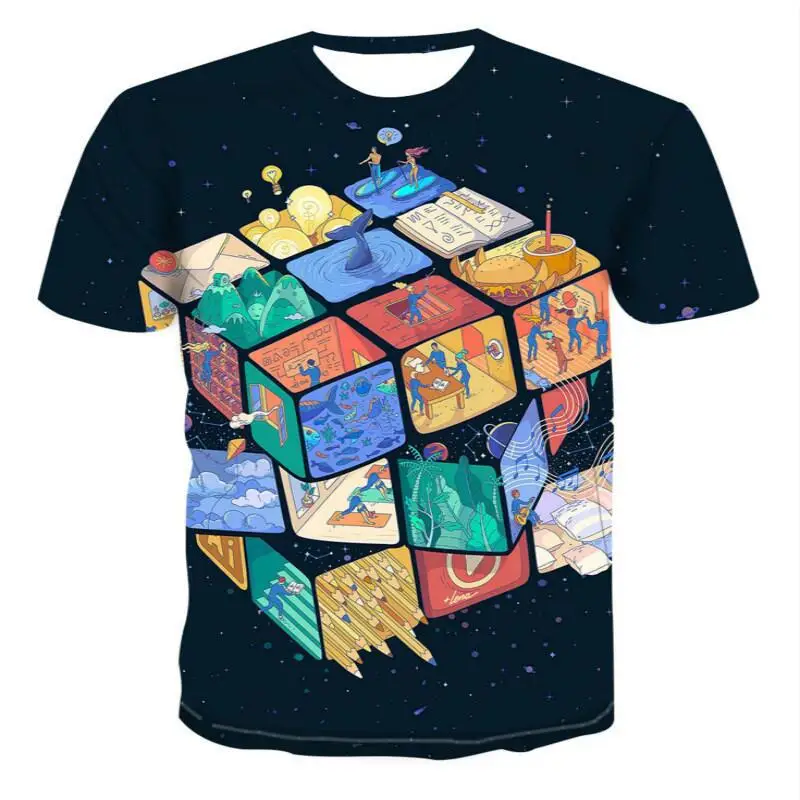 2023 New Cartoon Rubik's Cube Fashion 3D Digital Printing Round Neck Large Loose Casual Men's Short-Sleeved Quick-Drying T-Shirt
2023 New Cartoon Rubik's Cube Fashion 3D Digital Printing Round Neck Large Loose Casual Men's Short-Sleeved Quick-Drying T-Shirt