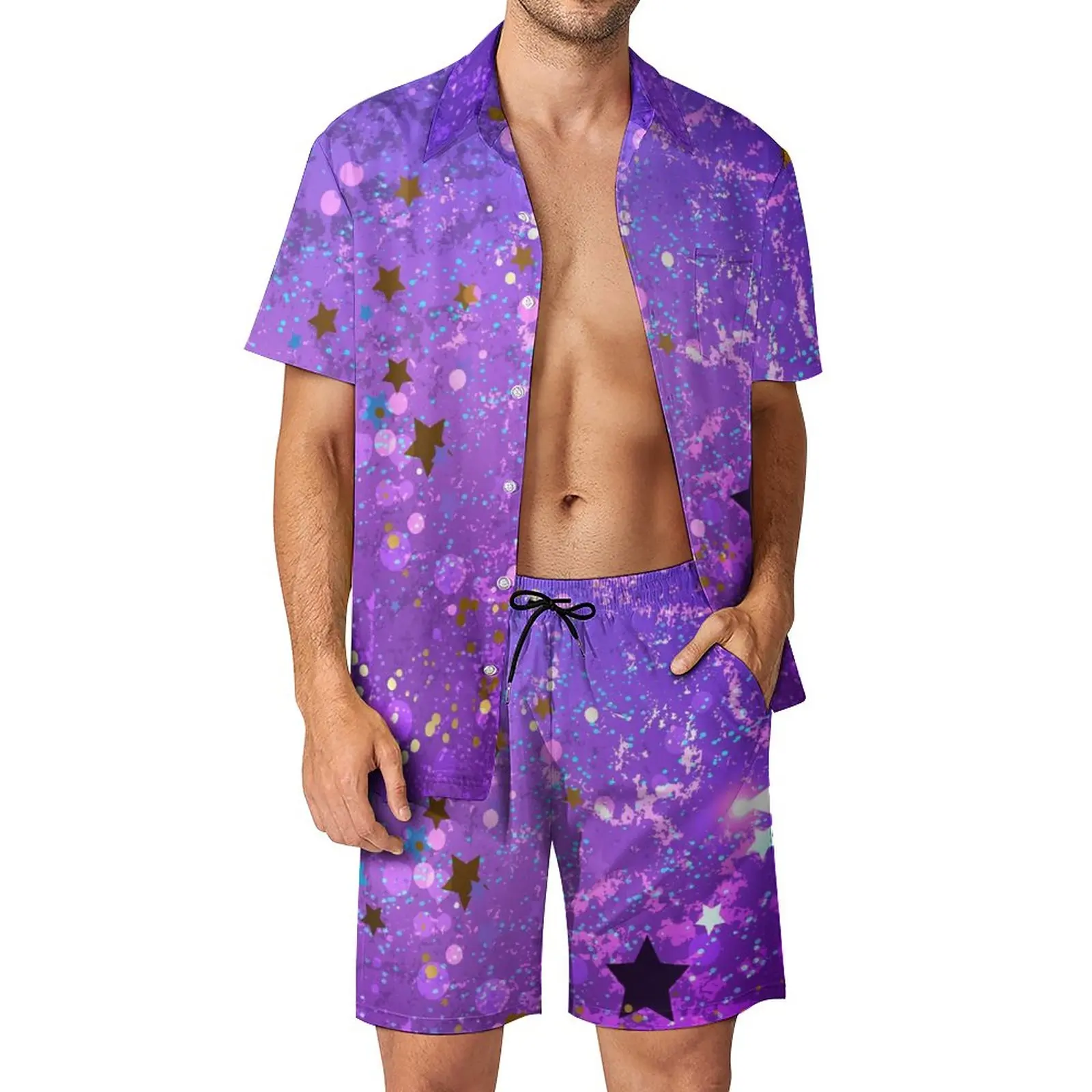 Golden Star Men Sets Purple Sequins Print Casual Shirt Set Streetwear Beachwear Shorts Graphic Suit Two-piece Clothes Plus Size
Golden Star Men Sets Purple Sequins Print Casual Shirt Set Streetwear Beachwear Shorts Graphic Suit Two-piece Clothes Plus Size