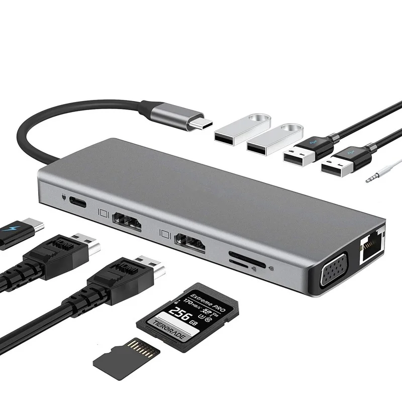 USB Type C Hub Type-C To HDMI 4K VGA Adapter RJ45 Lan Ethernet SD TF USB-C 3.0 Typec 3.5mm Jack Audio Video for MacBook Pro OTG
USB Type C Hub Type-C To HDMI 4K VGA Adapter RJ45 Lan Ethernet SD TF USB-C 3.0 Typec 3.5mm Jack Audio Video for MacBook Pro OTG