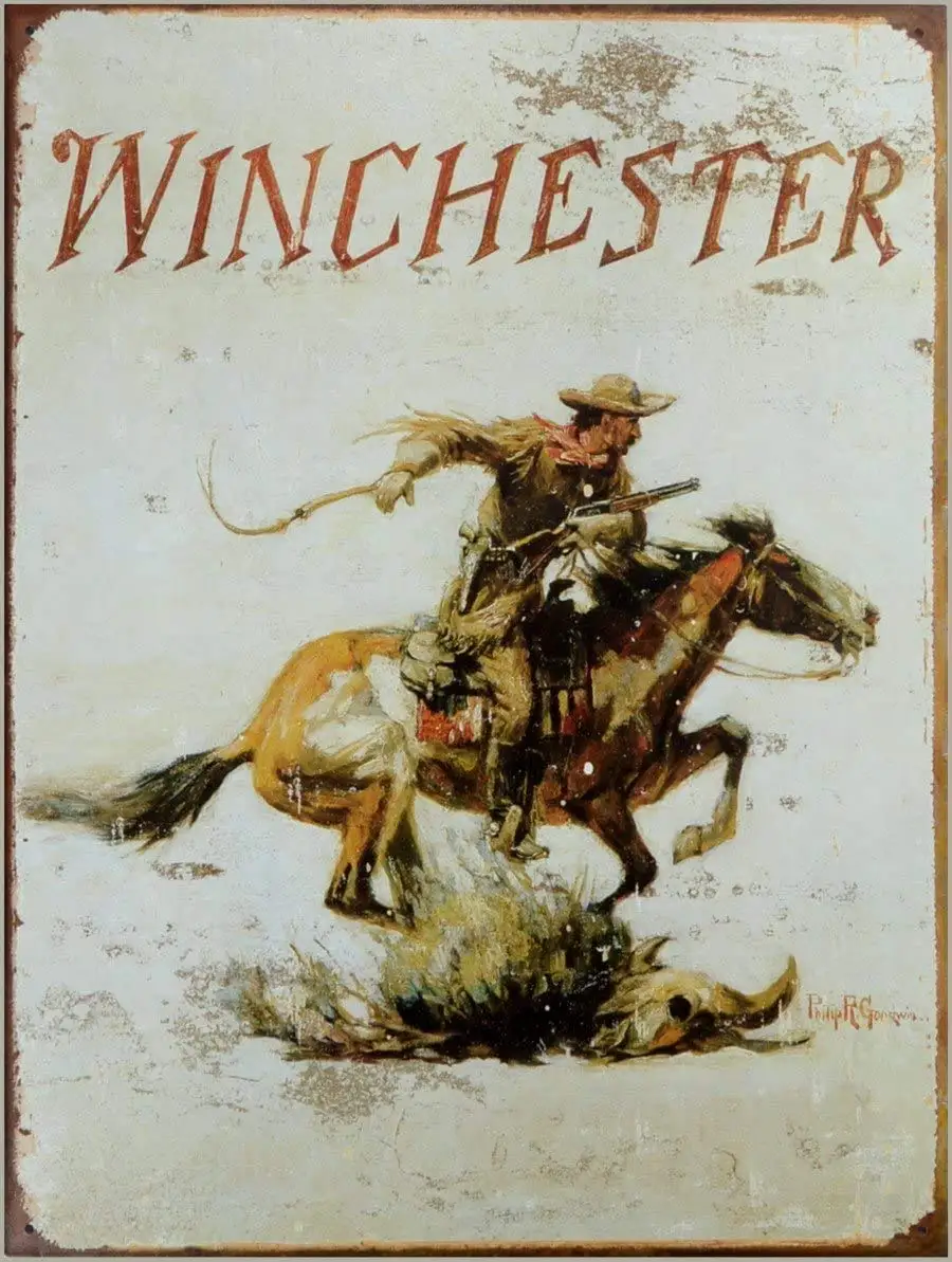 Winchester Rider ON Horse Back Vintage Retro Aluminum Plaque Wall Signs Decor for Home Man Cave Pub Club Bar, 8 x 12 Inche 
Winchester Rider ON Horse Back Vintage Retro Aluminum Plaque Wall Signs Decor for Home Man Cave Pub Club Bar, 8 x 12 Inche