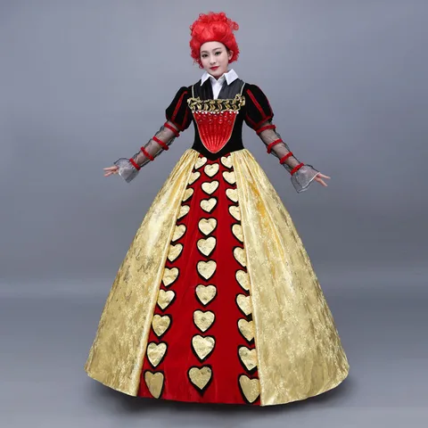 Высококачественный Косплей-костюм Алисы в стране чудес, платье Красной королевы для косплея, нарядный костюм на Хэллоуин, карнавал вечерние ринку, одежда