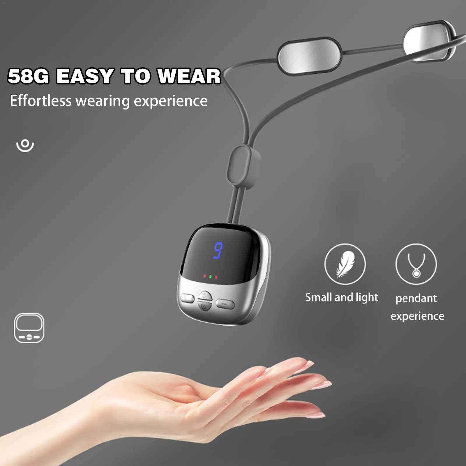 

Smart Hanging Neck Cervical Spine Massager With Hot Compress Mini Portable EMS TENS Purse Back Thigh Massage Pain Relief Relax