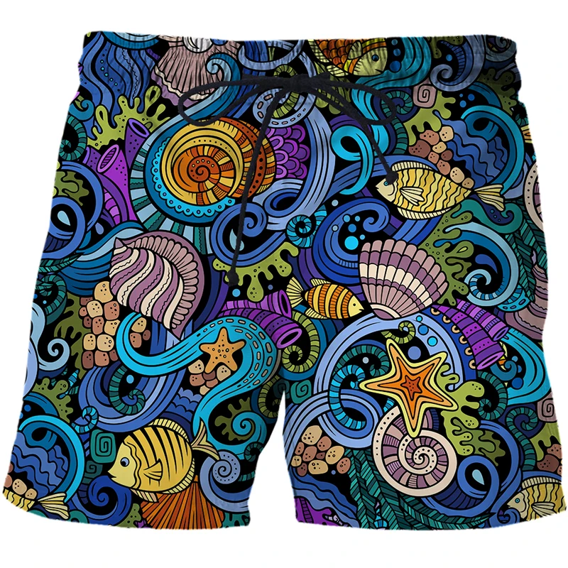 

Men Beach Shorts Newest Abstract pattern Print Quick Dry Bermuda Surf Swimming Shorts Trunks Funny scenery Men Summer Shorts