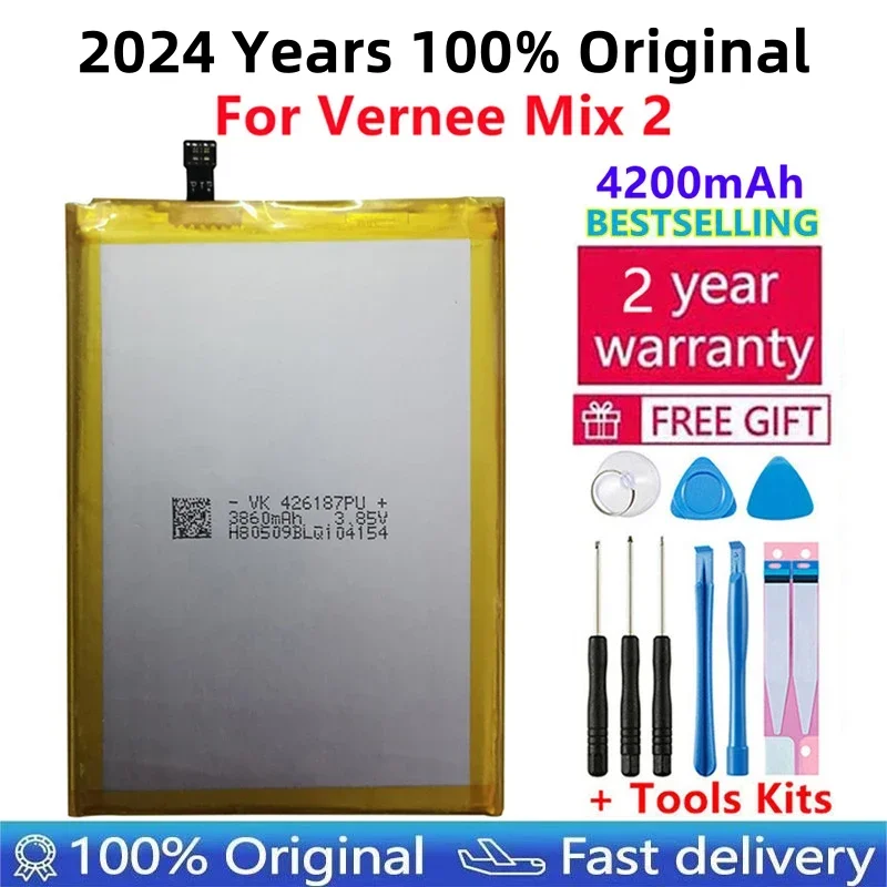 100% новый высококачественный литий-ионный аккумулятор Vernee Mix2 4200 мАч 3 8 в Сменный
