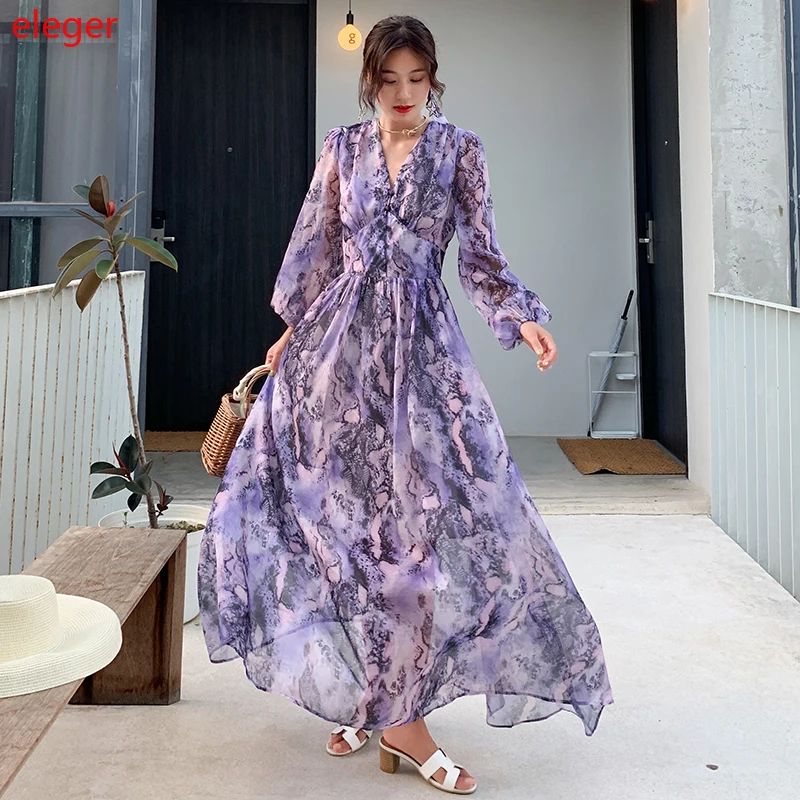 Maxi Printed Purple Women Chiffon Dress Summer Boho Elegant Casual Party Vacation Dress Long Tropical Beach Dress Korean Runway
Maxi Printed Purple Women Chiffon Dress Summer Boho Elegant Casual Party Vacation Dress Long Tropical Beach Dress Korean Runway