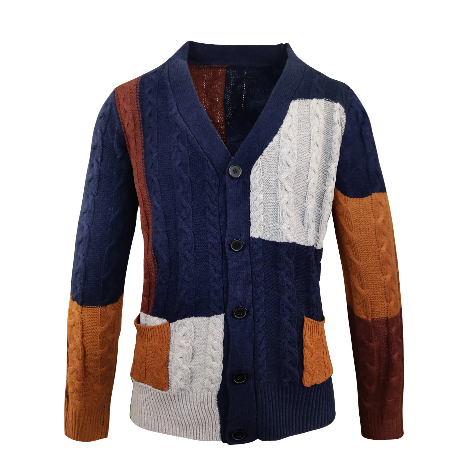 LUCLESAM Men's Splicing Contrast Color Sweater Single Breasted Knitted Jackets with Pocket New Fashion Casual Loose Man Knitwear
LUCLESAM Men's Splicing Contrast Color Sweater Single Breasted Knitted Jackets with Pocket New Fashion Casual Loose Man Knitwear