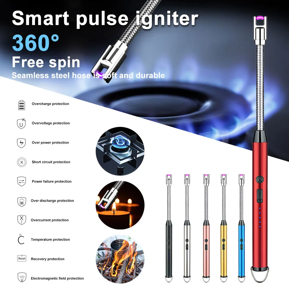 USB Electric Rechargeable Long Kitchen Lighter for Stove Windproof LED Plasma Arc Flameless Candle Unusual Lighters Outdoor
USB Electric Rechargeable Long Kitchen Lighter for Stove Windproof LED Plasma Arc Flameless Candle Unusual Lighters Outdoor