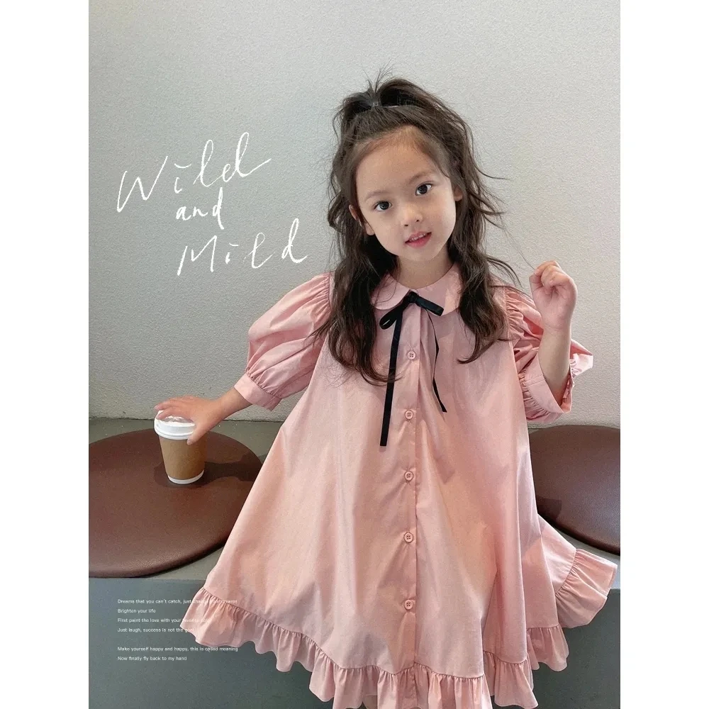 Summer Girls Short Sleeve Shirt Dress Children Lapel Button Bow Pink Princess Dress 4-14 Years Girl Clothing Casual Dress 12 10
Summer Girls Short Sleeve Shirt Dress Children Lapel Button Bow Pink Princess Dress 4-14 Years Girl Clothing Casual Dress 12 10