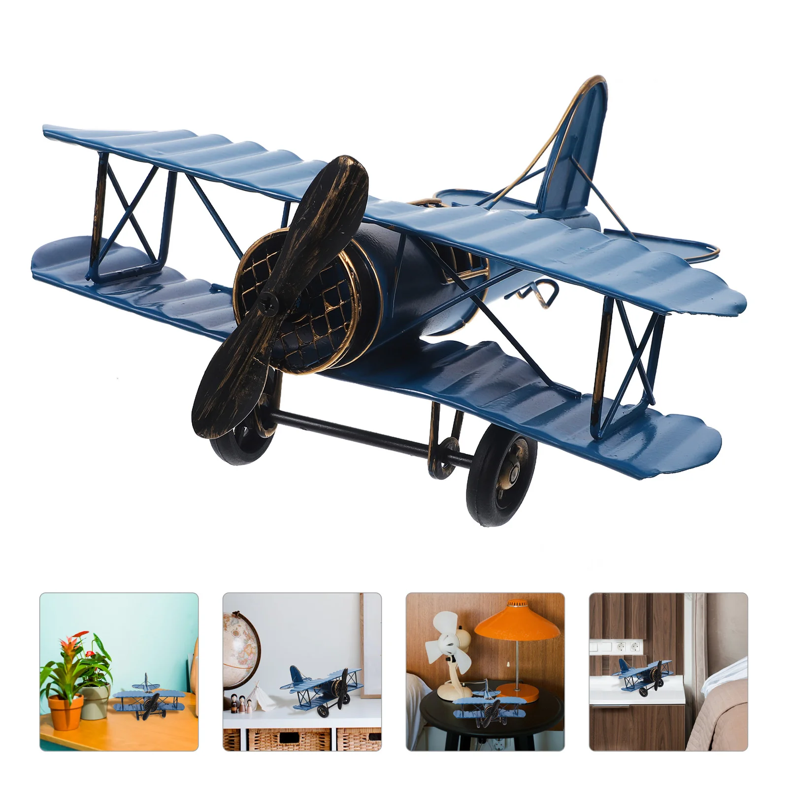 

Airplane Model Ornament Metal Retro Style Planes Vintage Decor Adornment Decorations Aeroplane