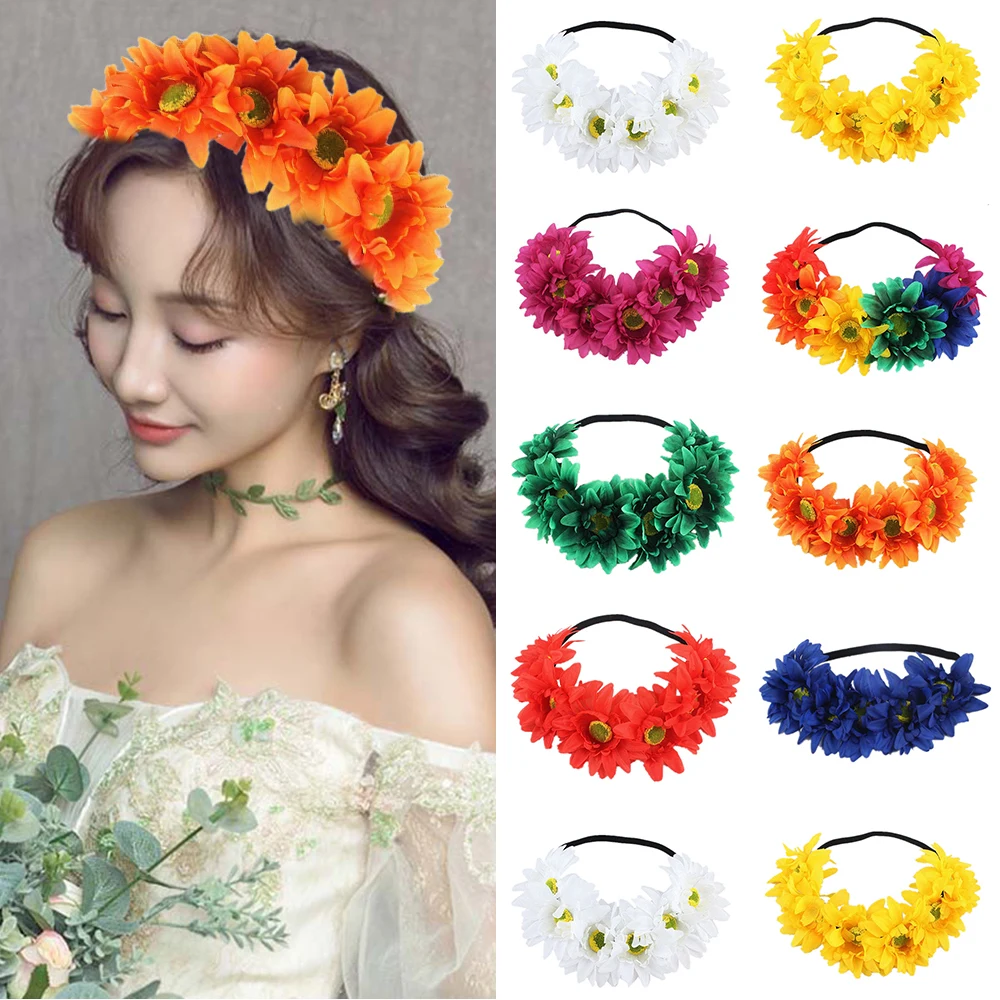 Sunflower Crown Boho Style Headband Hair Decor Accessory Wedding Festivals Floral Hair Band with Adjustable Elastic Ribbon Daisy 
Sunflower Crown Boho Style Headband Hair Decor Accessory Wedding Festivals Floral Hair Band with Adjustable Elastic Ribbon Daisy