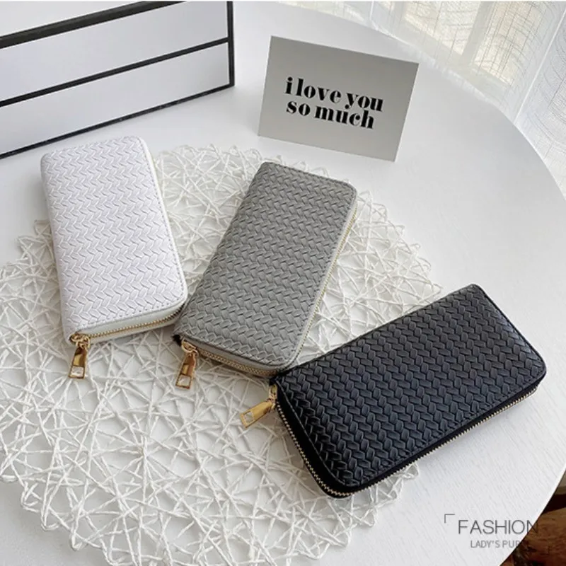 Pu Leather Wallet Fashion Weaving Money Clip Coin Purse Portable Women'S Wallet In The Long Section Zipper Handbag Card Holder
Pu Leather Wallet Fashion Weaving Money Clip Coin Purse Portable Women'S Wallet In The Long Section Zipper Handbag Card Holder