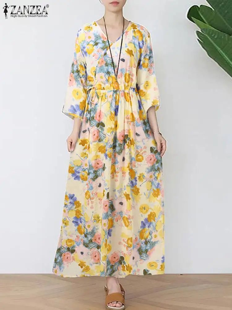 ZANZEA Fashion 3/4 Sleeve Vestidos Women Bohemian Holiday Wrap V Neck Maxi Robes Floral Print Drawstring Waisted Long Dresses
ZANZEA Fashion 3/4 Sleeve Vestidos Women Bohemian Holiday Wrap V Neck Maxi Robes Floral Print Drawstring Waisted Long Dresses